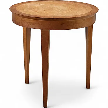 Tavolino Art Decò in legno esotico con piano in radica, '800