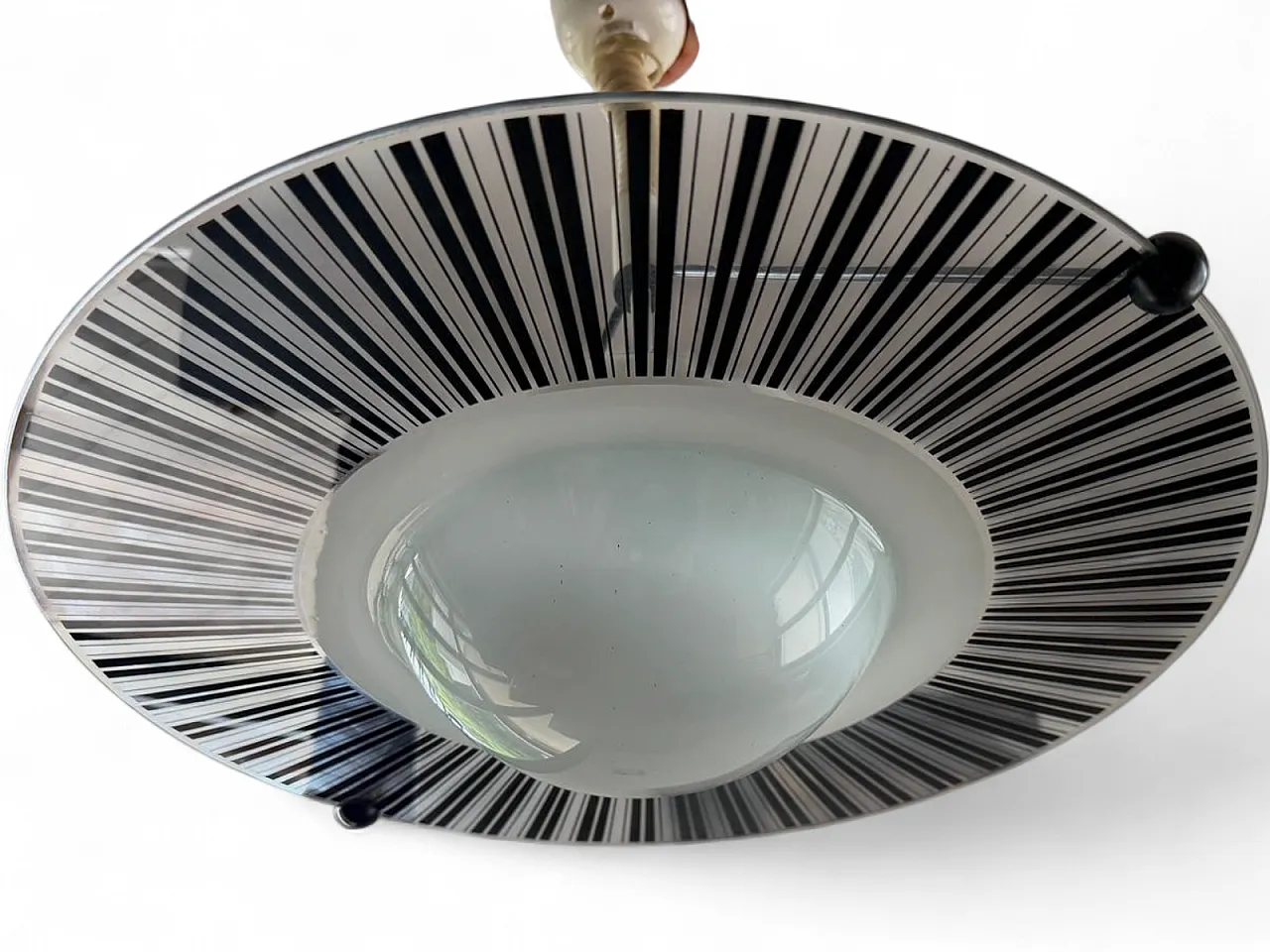 Space Age optical glass saliscendi pendant lamp, 1970s 11