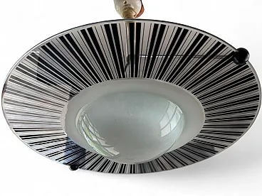 Space Age optical glass saliscendi pendant lamp, 1970s