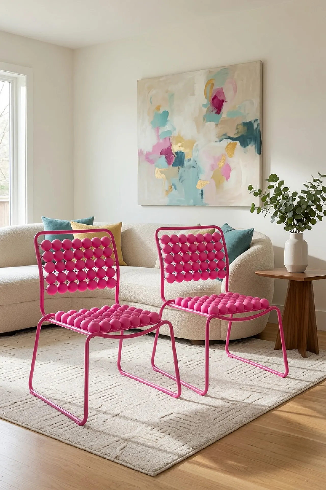 10 Iconic Pop-Art Pink Ball Grid Chair, Late 20th Century 3