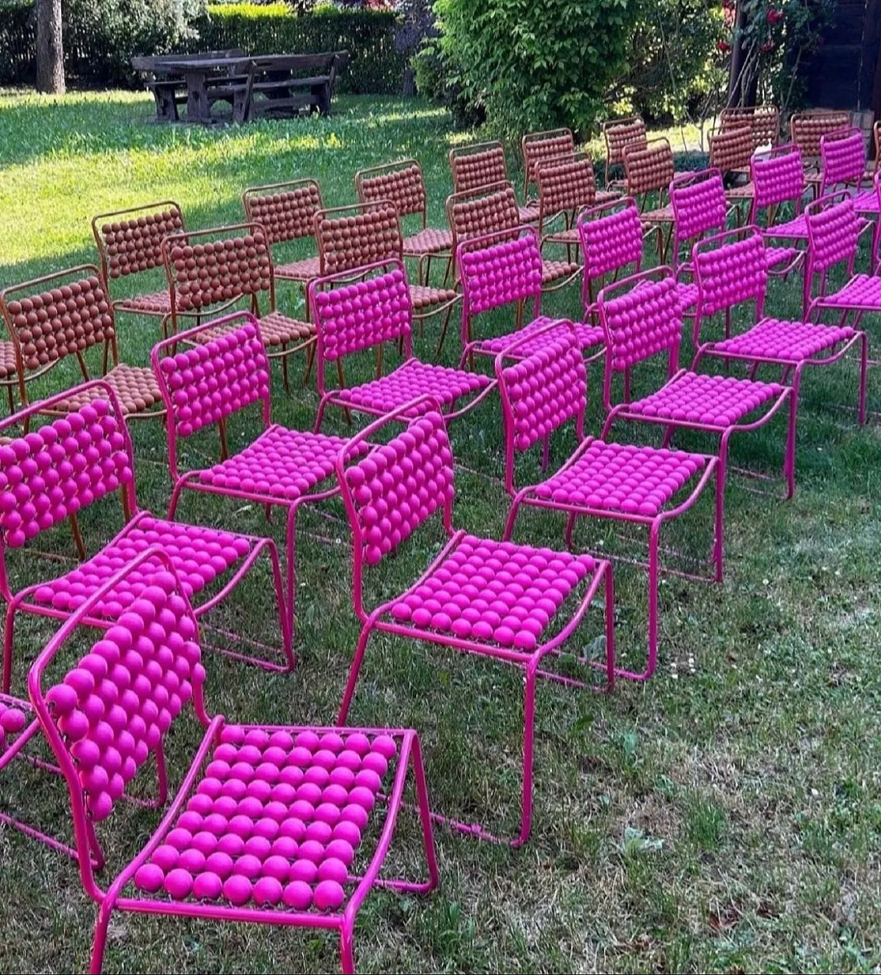 10 Iconic Pop-Art Pink Ball Grid Chair, Late 20th Century 4