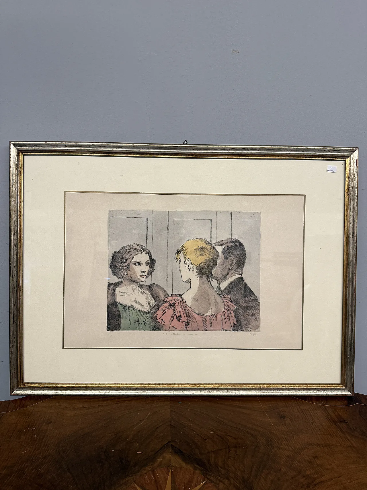 Incisione acquerellata, Alberto Sughi, Figure, primo '900 1