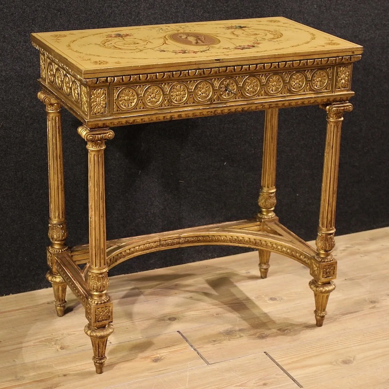Lacquered and gilded coffee table by Sormani in Louis XVI style, 1920s 1