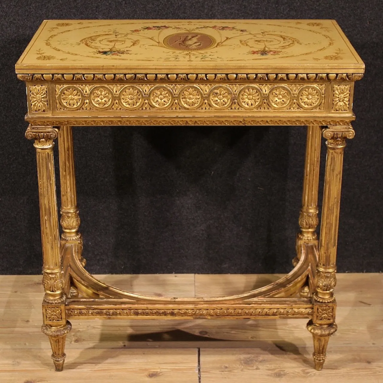 Lacquered and gilded coffee table by Sormani in Louis XVI style, 1920s 9