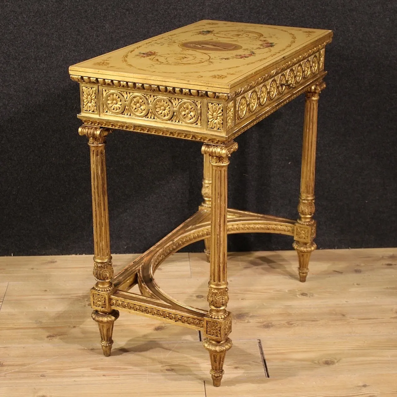 Lacquered and gilded coffee table by Sormani in Louis XVI style, 1920s 10