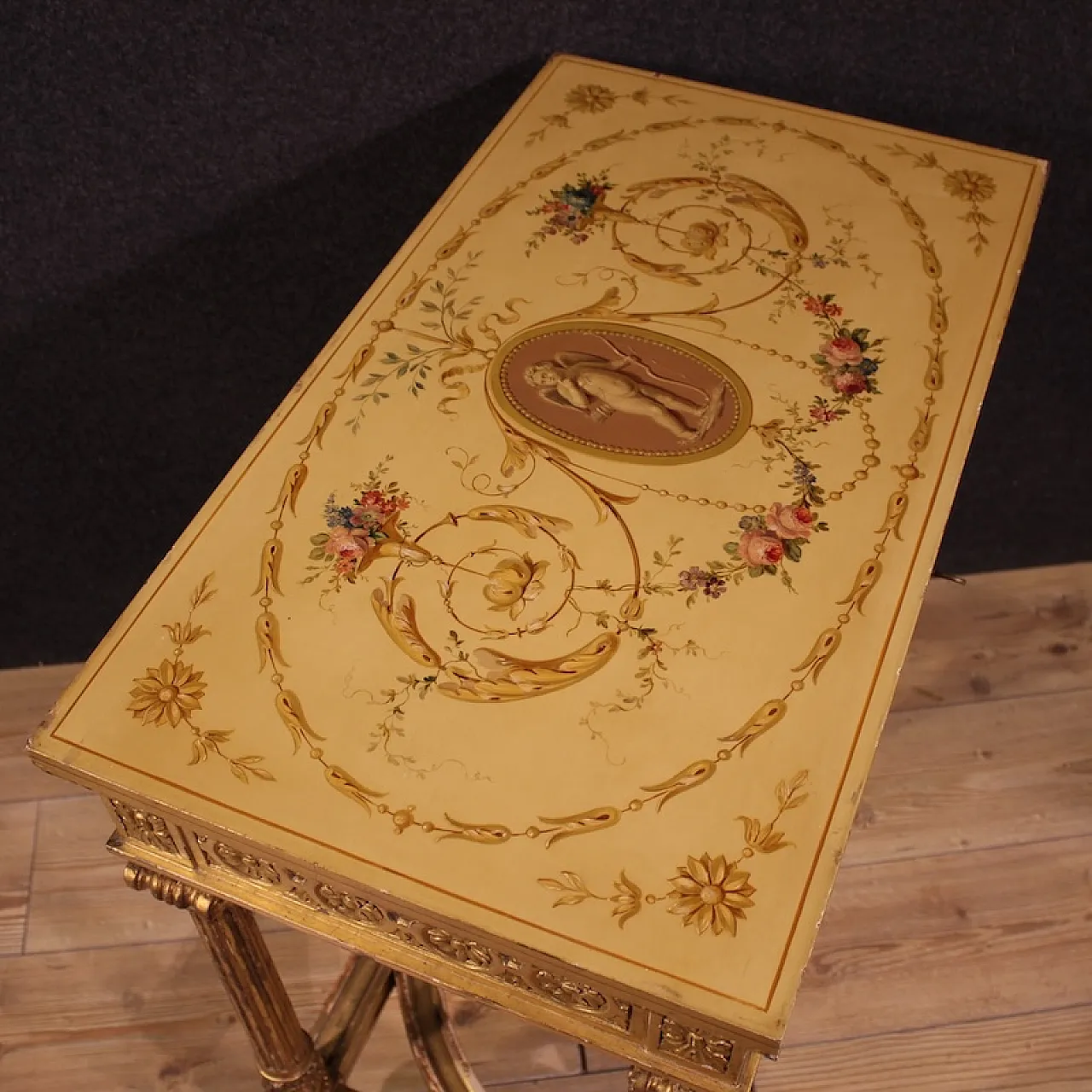 Lacquered and gilded coffee table by Sormani in Louis XVI style, 1920s 13