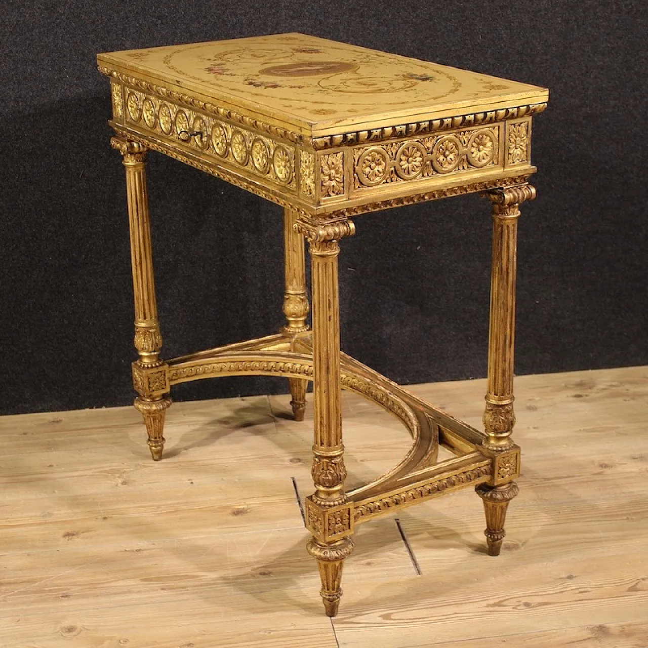 Lacquered and gilded coffee table by Sormani in Louis XVI style, 1920s 14