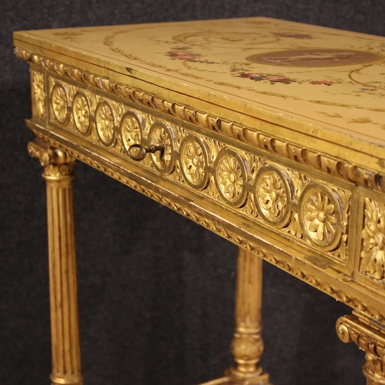 Lacquered and gilded coffee table by Sormani in Louis XVI style, 1920s 15