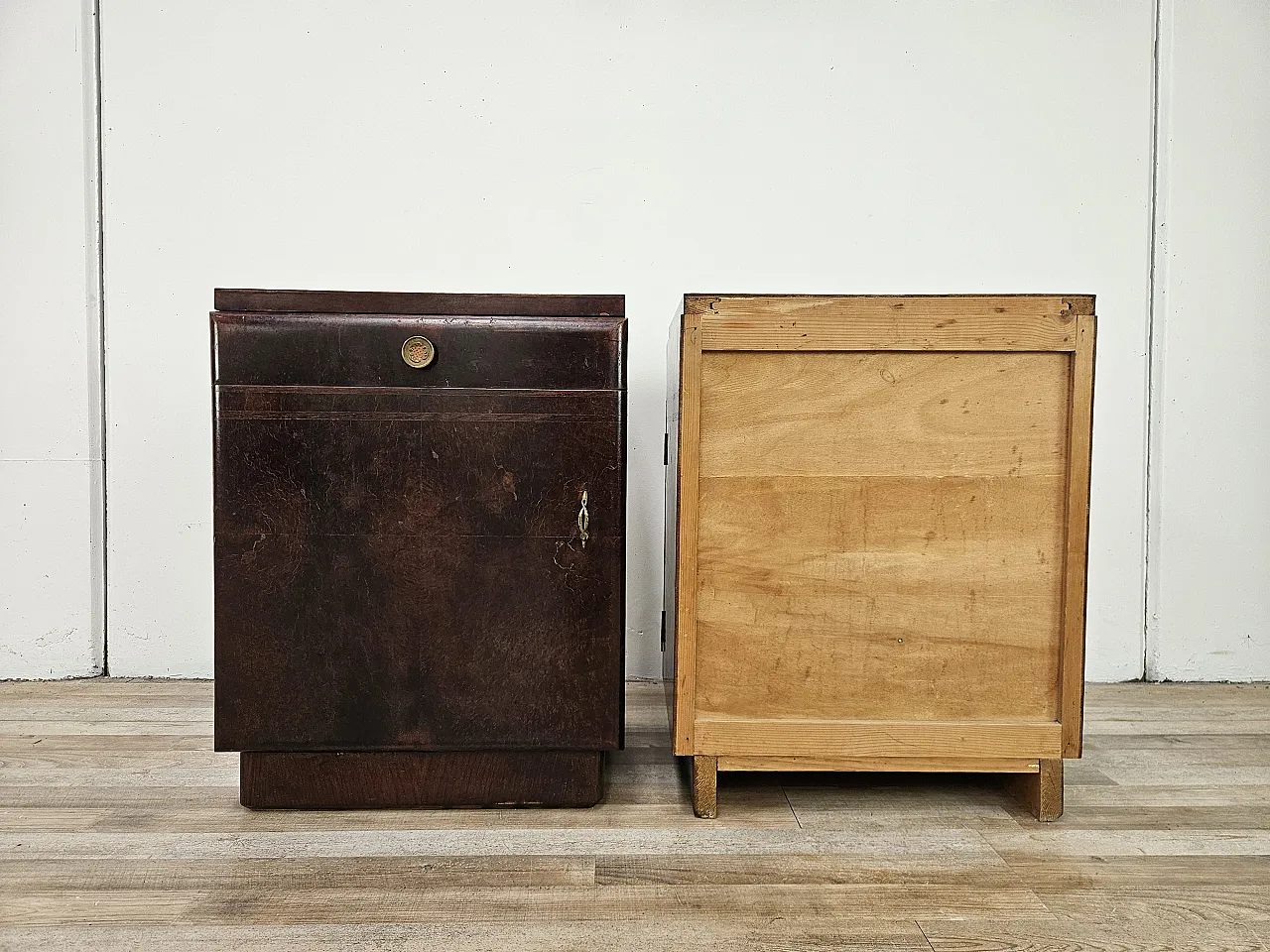 Art Deco bedside tables in oak root 3