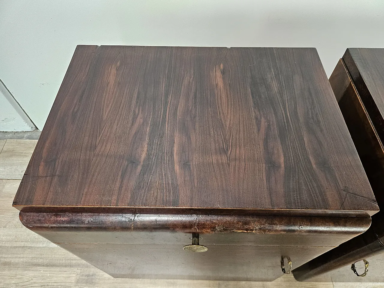 Art Deco bedside tables in oak root 6
