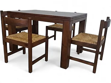 4 Torbecchia chairs and table, G.Michelucci for Poltronova, 1960s