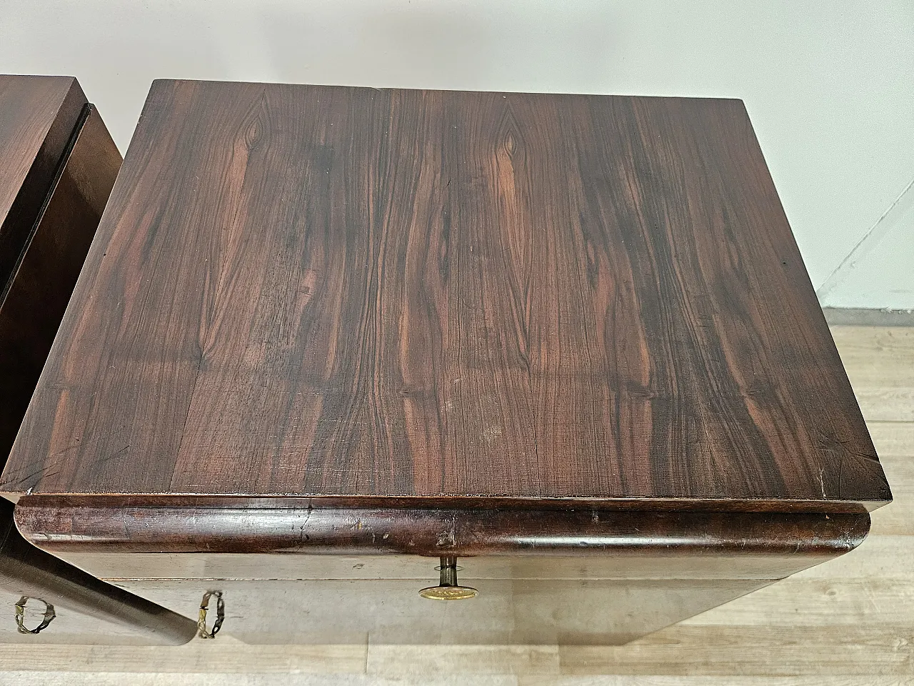 Art Deco bedside tables in oak root 18