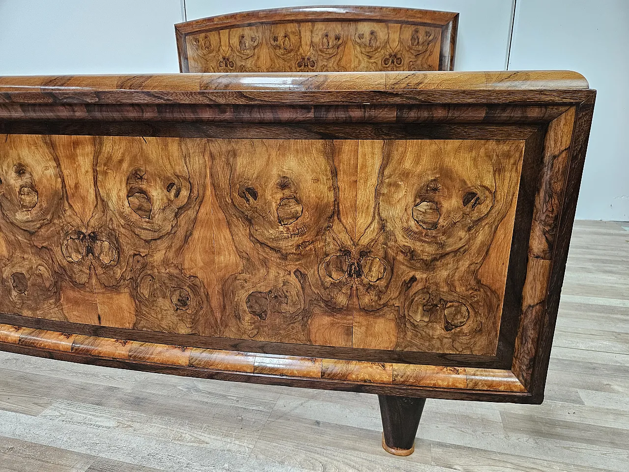 Tuscan Art Deco double bed from the 1940s 12