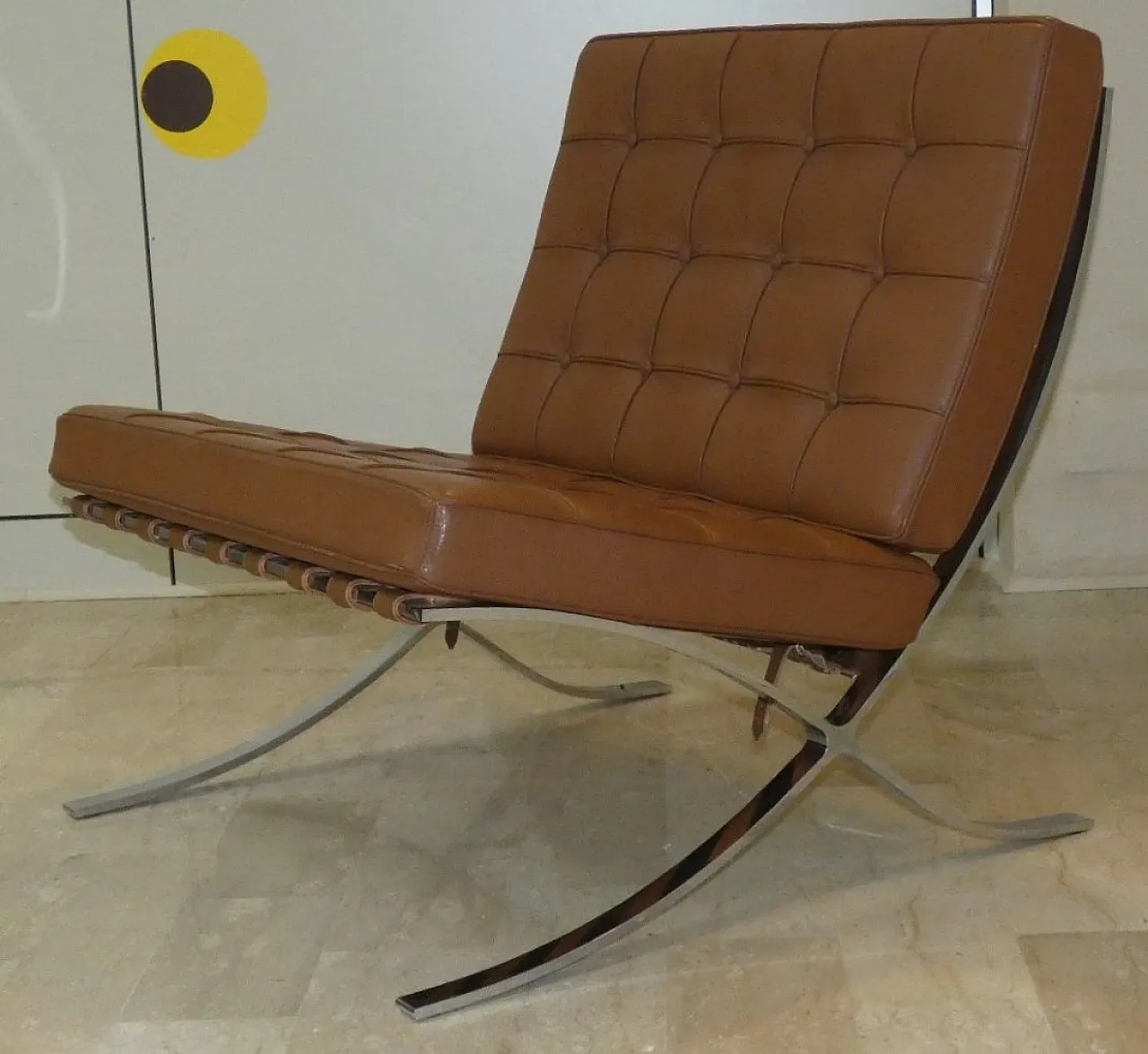 Chair in steel and leather in the style of Knoll, 1980s 2