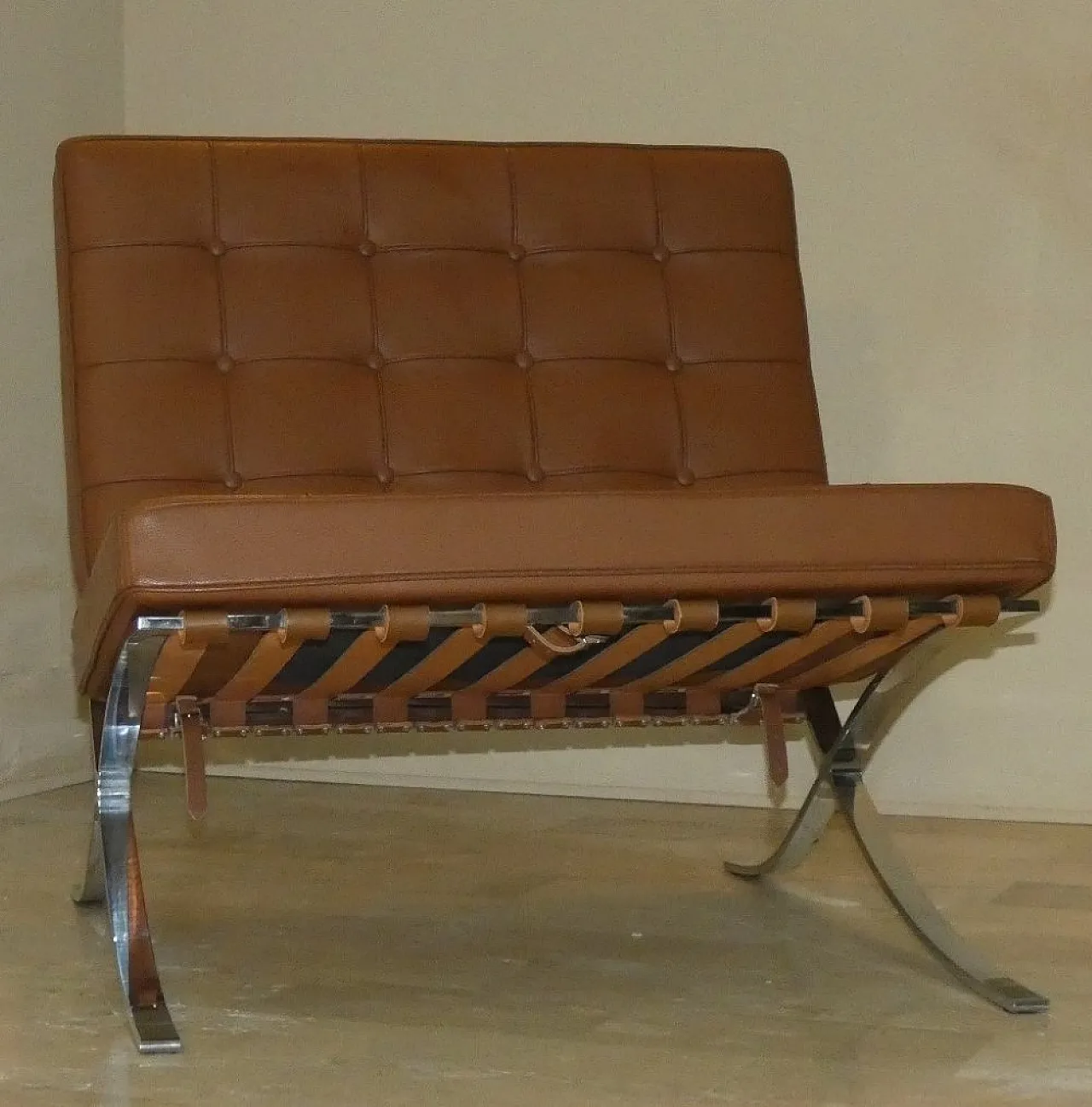 Chair in steel and leather in the style of Knoll, 1980s 3