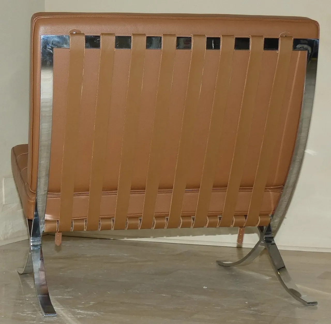 Chair in steel and leather in the style of Knoll, 1980s 5