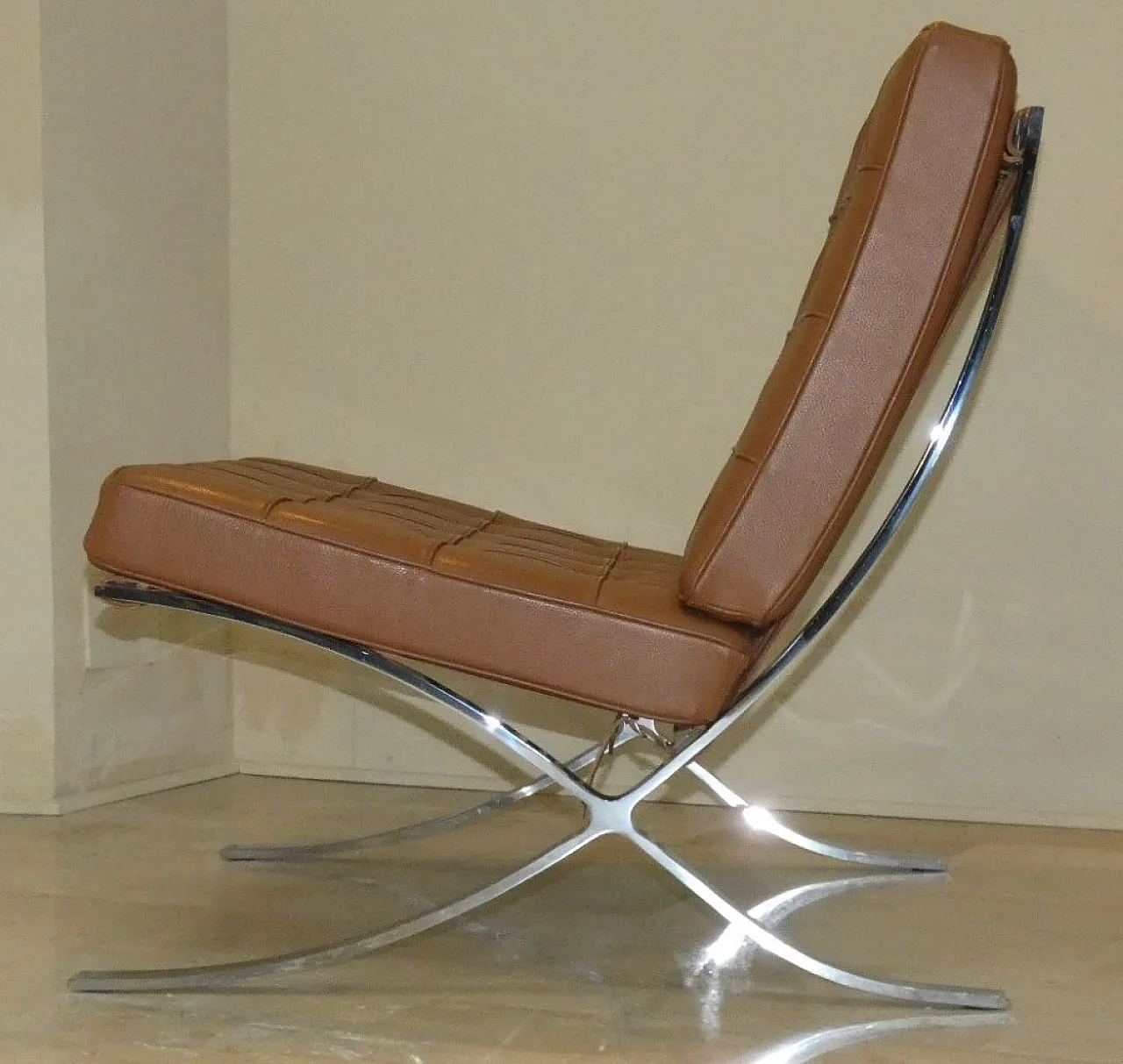 Chair in steel and leather in the style of Knoll, 1980s 6