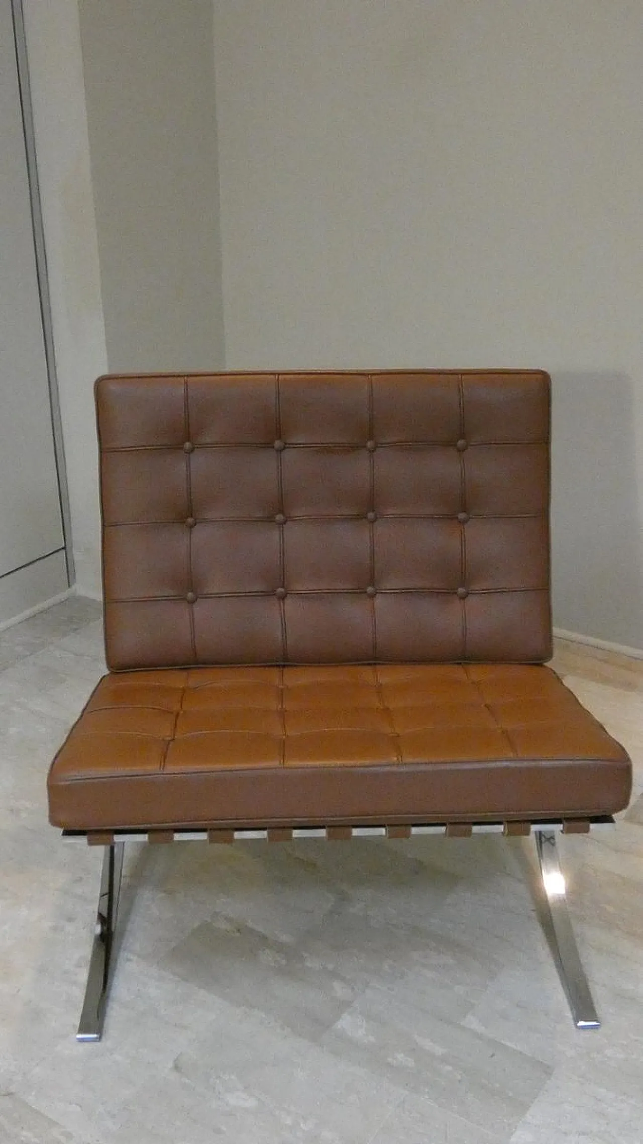 Chair in steel and leather in the style of Knoll, 1980s 7