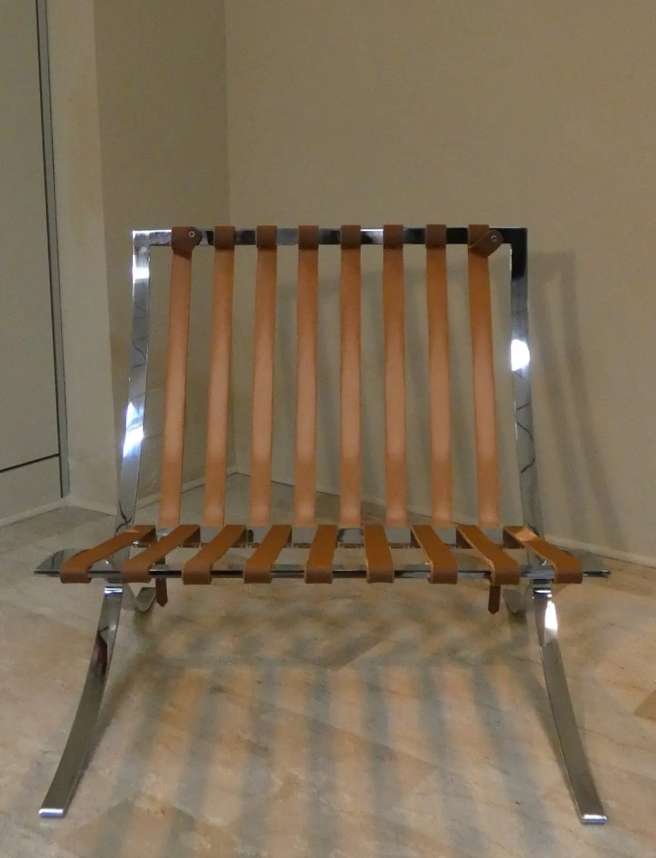 Chair in steel and leather in the style of Knoll, 1980s 9
