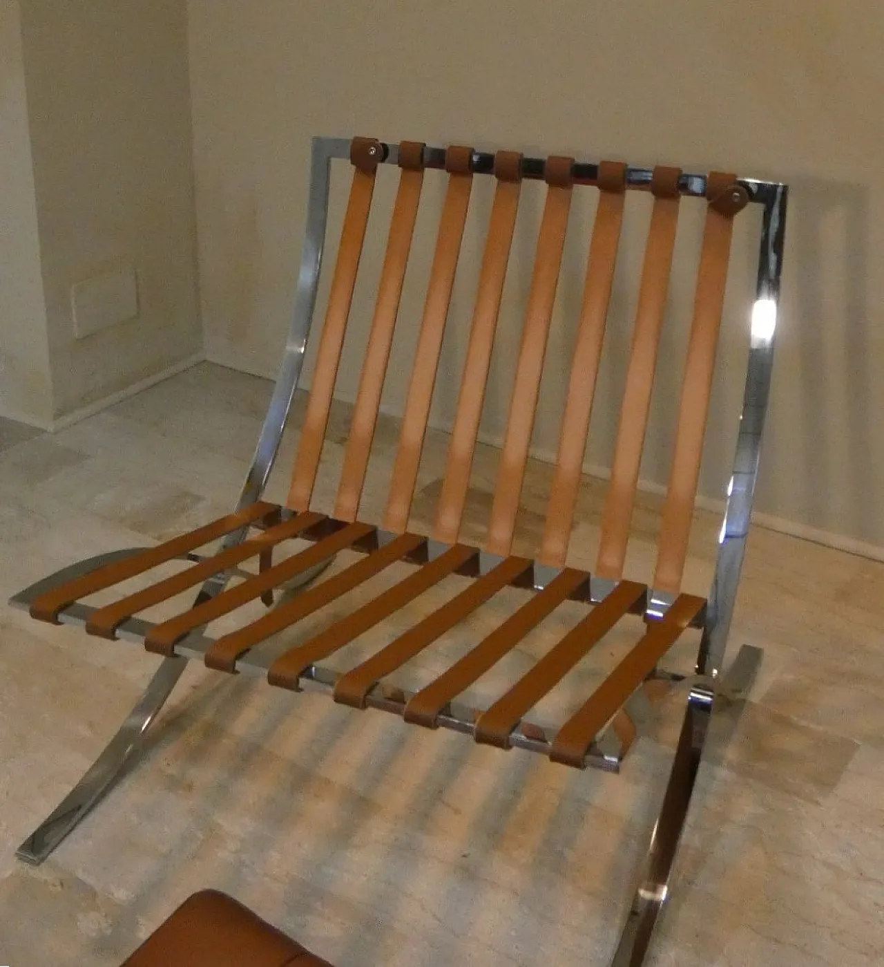 Chair in steel and leather in the style of Knoll, 1980s 10