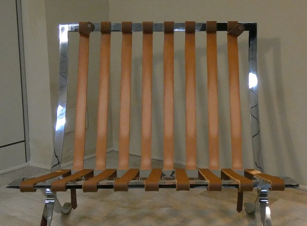 Chair in steel and leather in the style of Knoll, 1980s 12