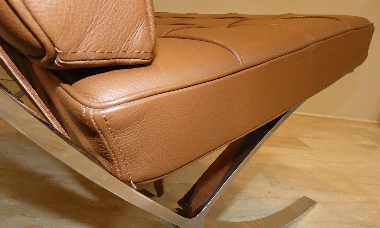 Chair in steel and leather in the style of Knoll, 1980s 16