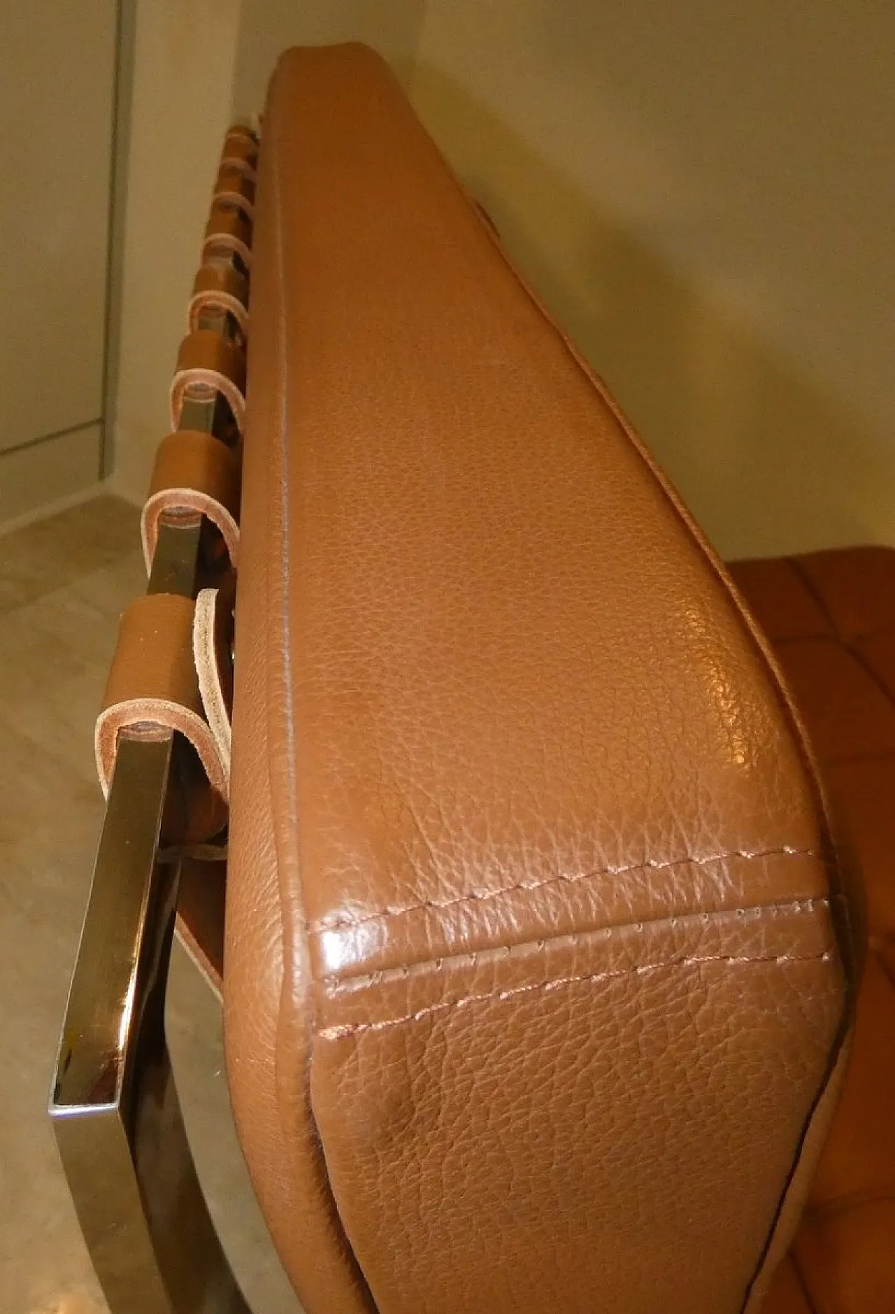 Chair in steel and leather in the style of Knoll, 1980s 18