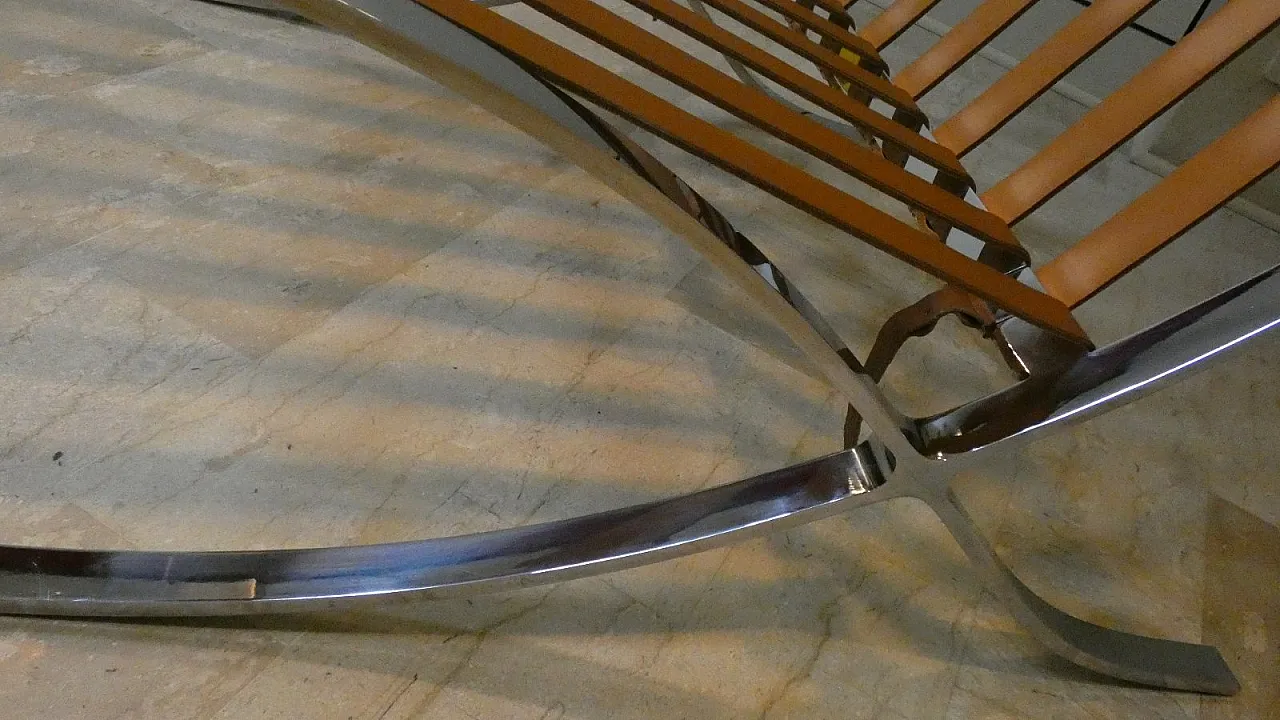 Chair in steel and leather in the style of Knoll, 1980s 23