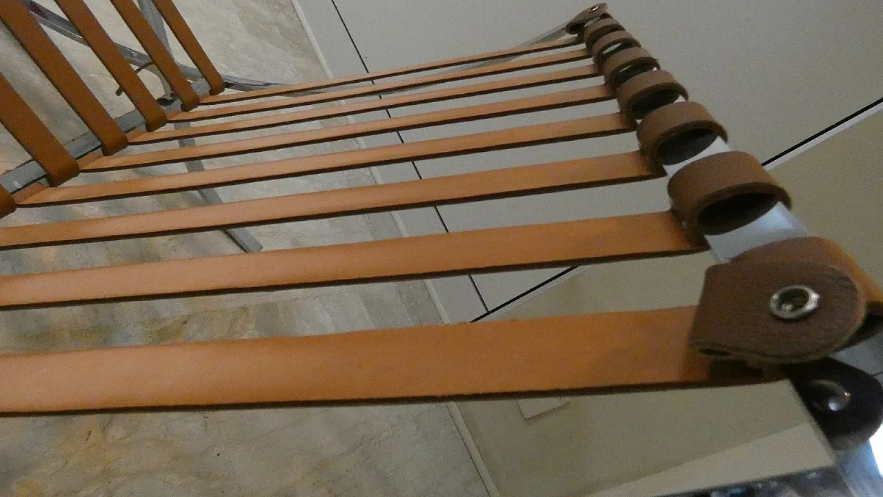 Chair in steel and leather in the style of Knoll, 1980s 24