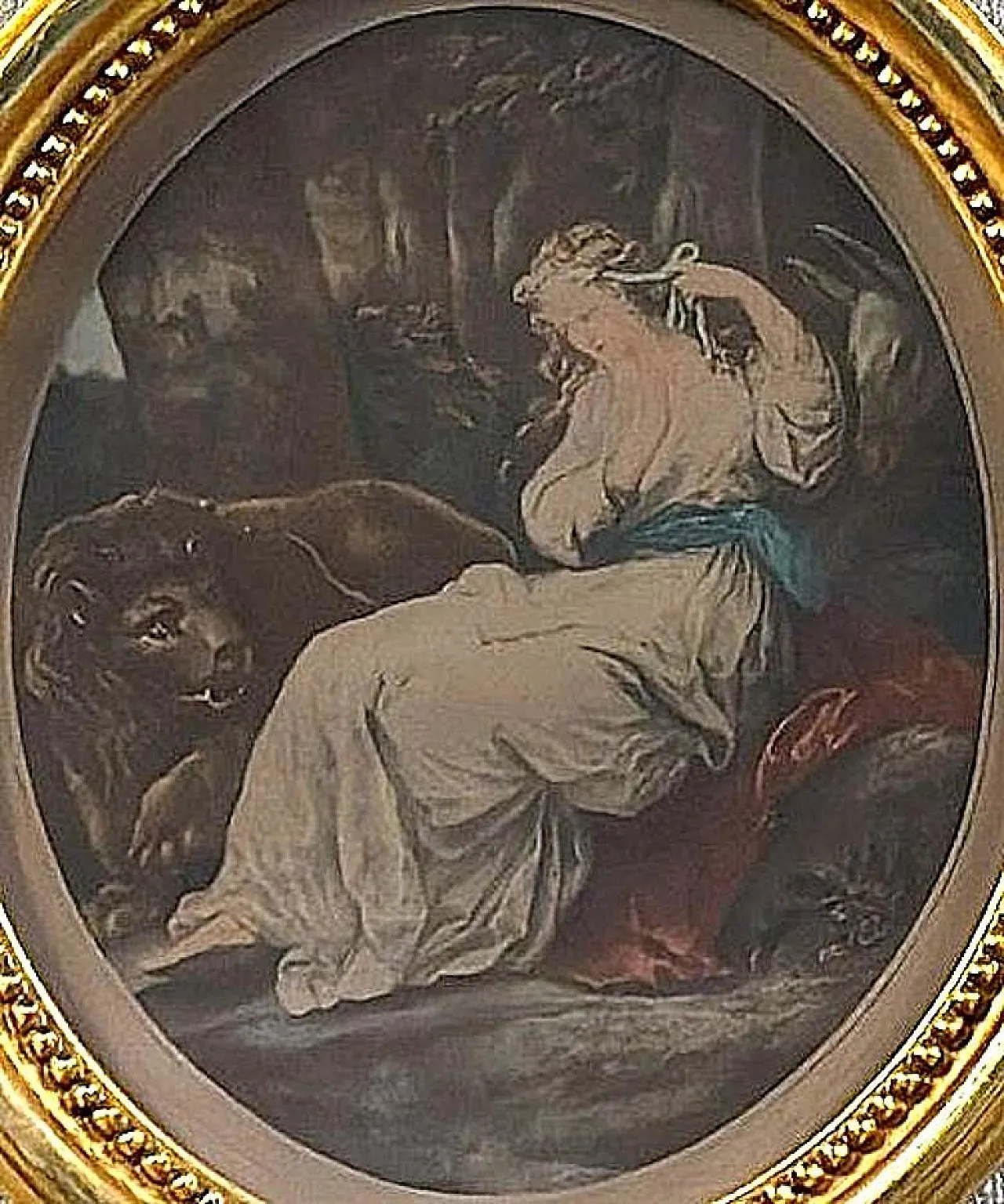 Pair of oval engravings in gilt french frames, 18th century 6