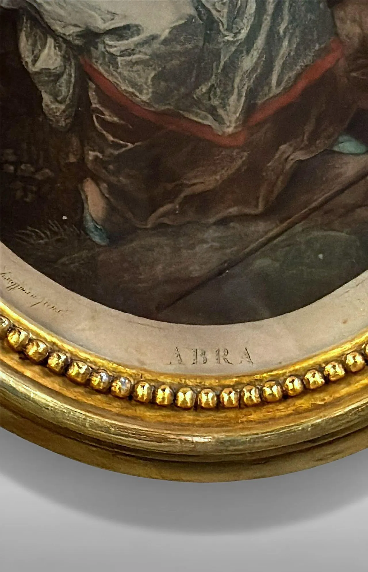 Pair of oval engravings in gilt french frames, 18th century 12