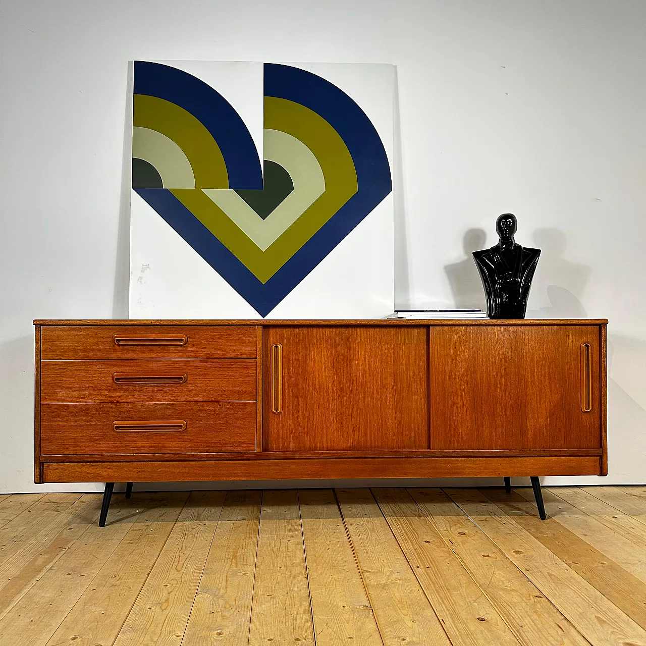 Sideboard danese in teak, anni ’60 10