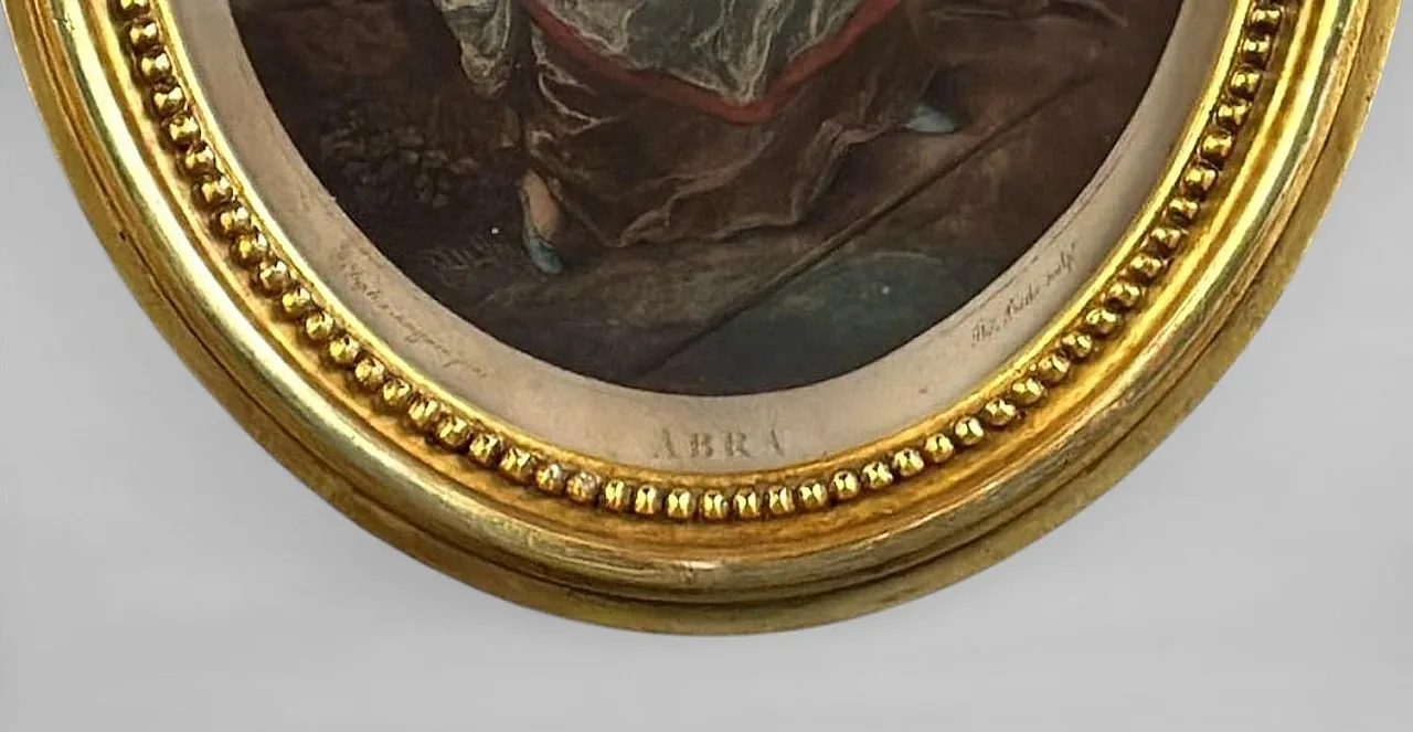 Pair of oval engravings in gilt french frames, 18th century 16