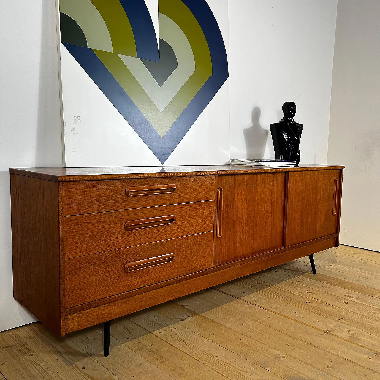 Sideboard danese in teak, anni ’60 11