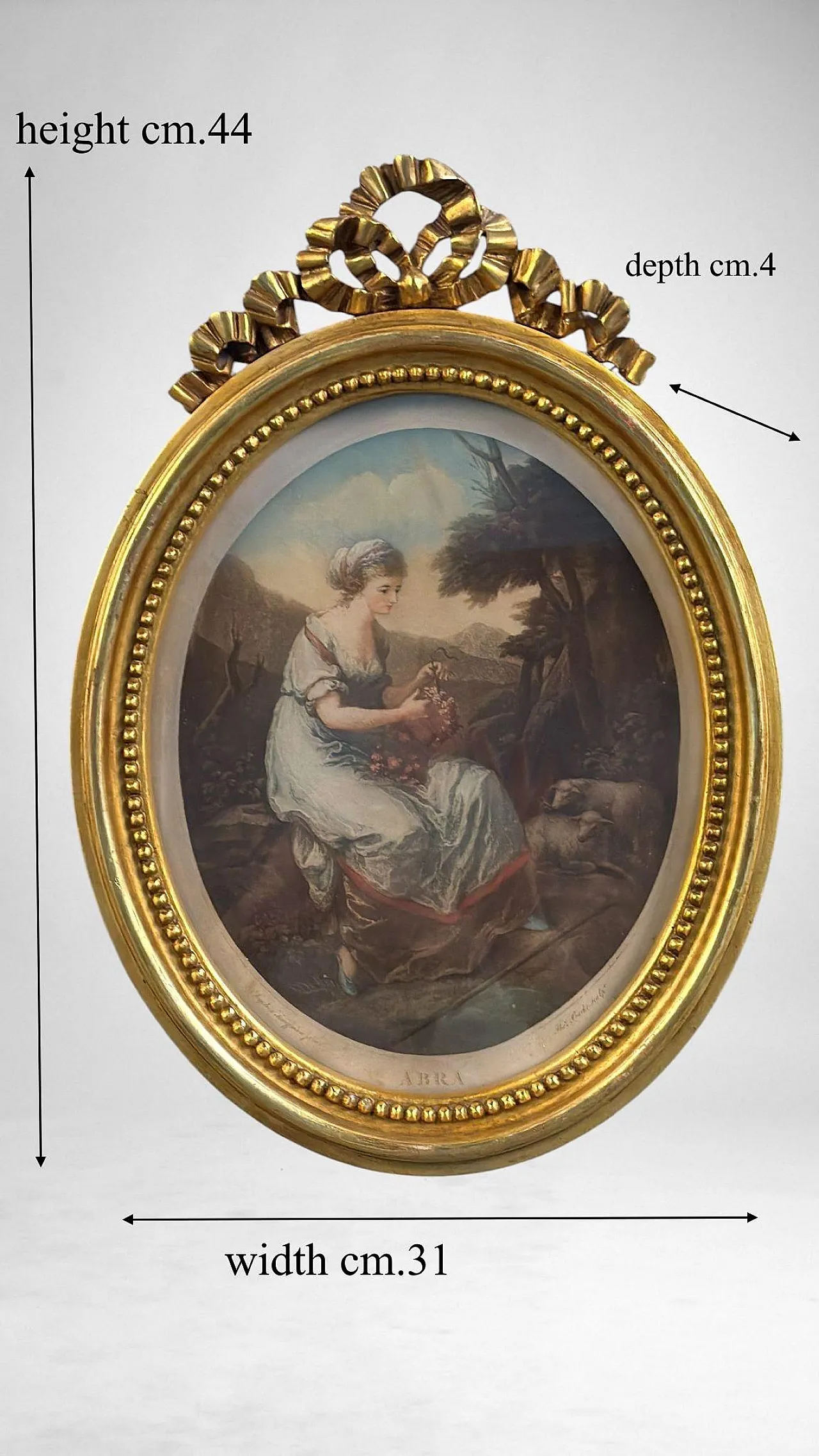Pair of oval engravings in gilt french frames, 18th century 19