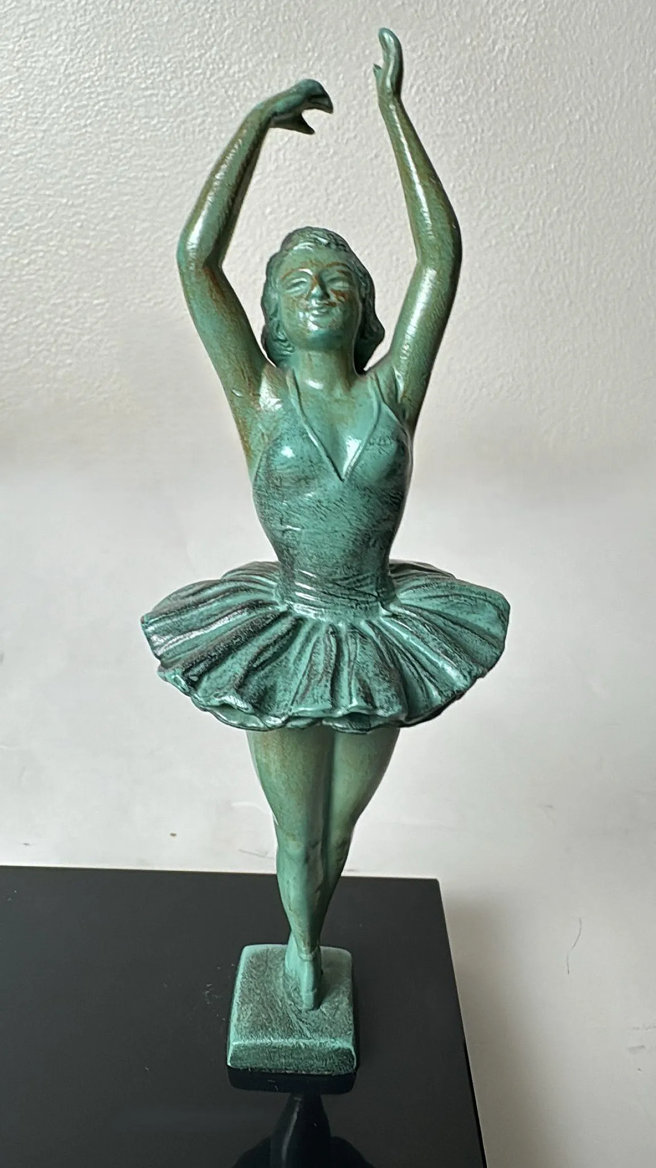 Coppia di reggilibri a ballerina in spelta e marmo di Marquina,anni 30 16
