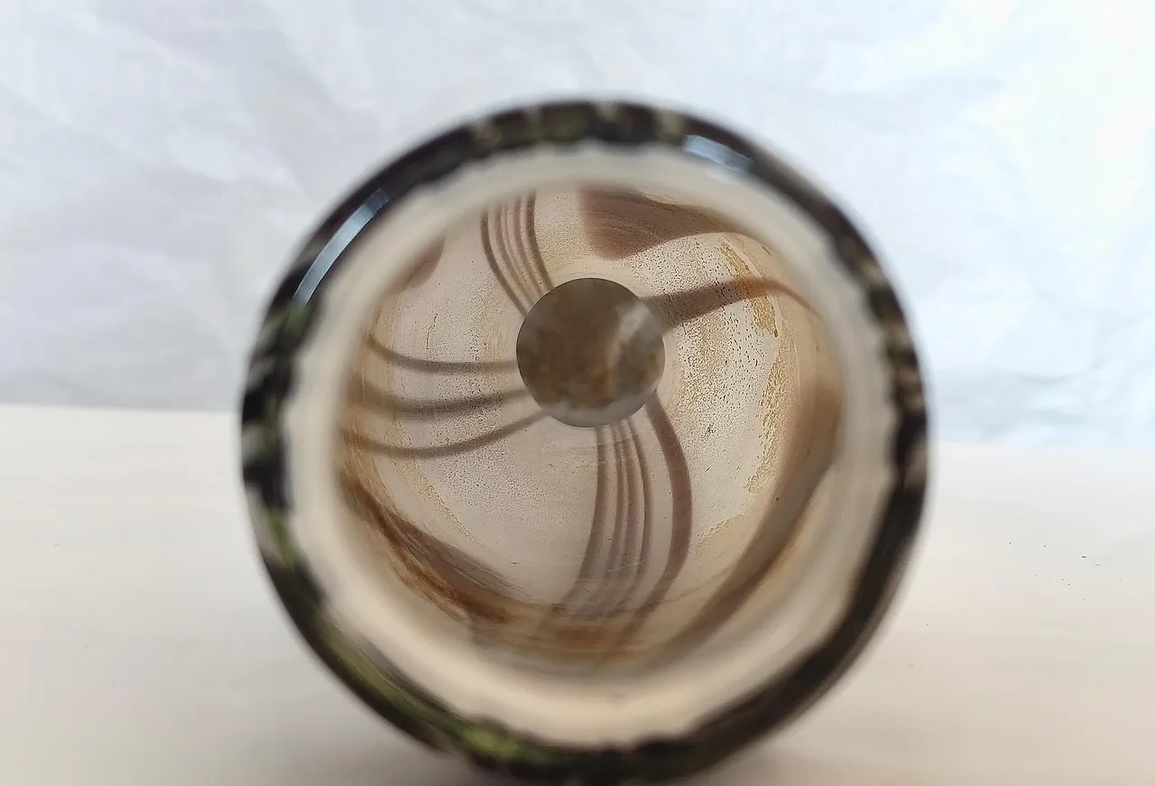 Vaso Wave in vetro di Murano viola e bianco di Carlo Moretti, anni '70 8