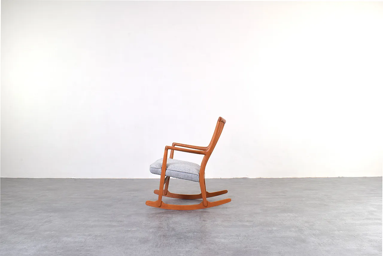 Sedia a dondolo ML33 in quercia di Hans J. Wegner per A/S Mikael Laursen, anni '50 4