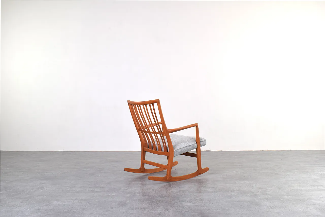Sedia a dondolo ML33 in quercia di Hans J. Wegner per A/S Mikael Laursen, anni '50 5
