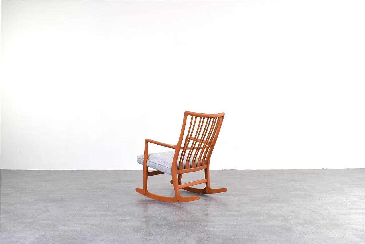 Sedia a dondolo ML33 in quercia di Hans J. Wegner per A/S Mikael Laursen, anni '50 6