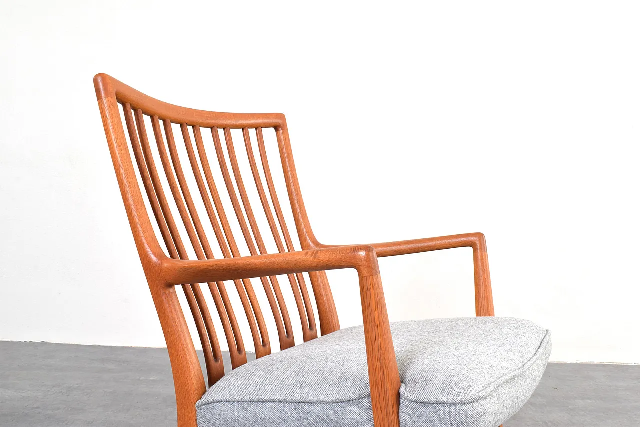 Sedia a dondolo ML33 in quercia di Hans J. Wegner per A/S Mikael Laursen, anni '50 11