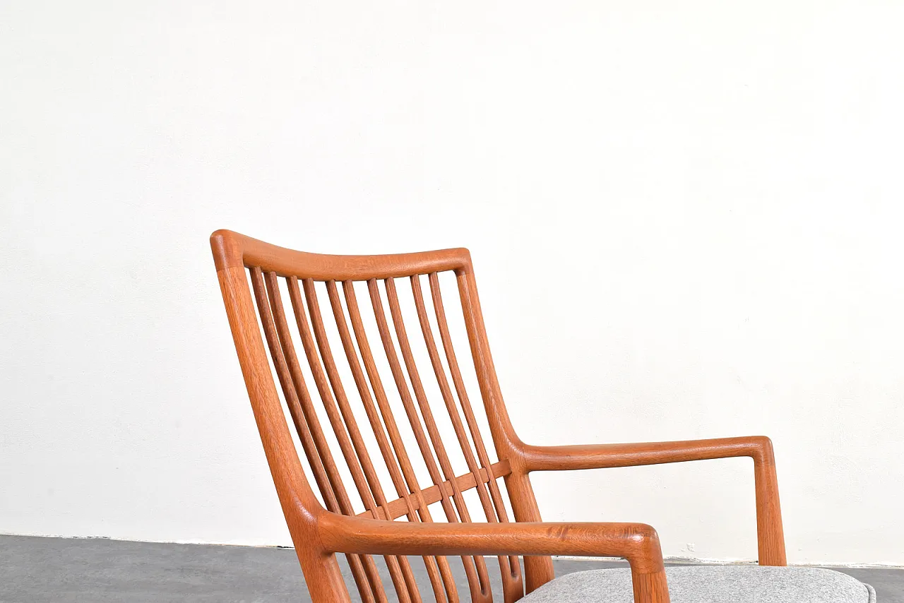 Sedia a dondolo ML33 in quercia di Hans J. Wegner per A/S Mikael Laursen, anni '50 12