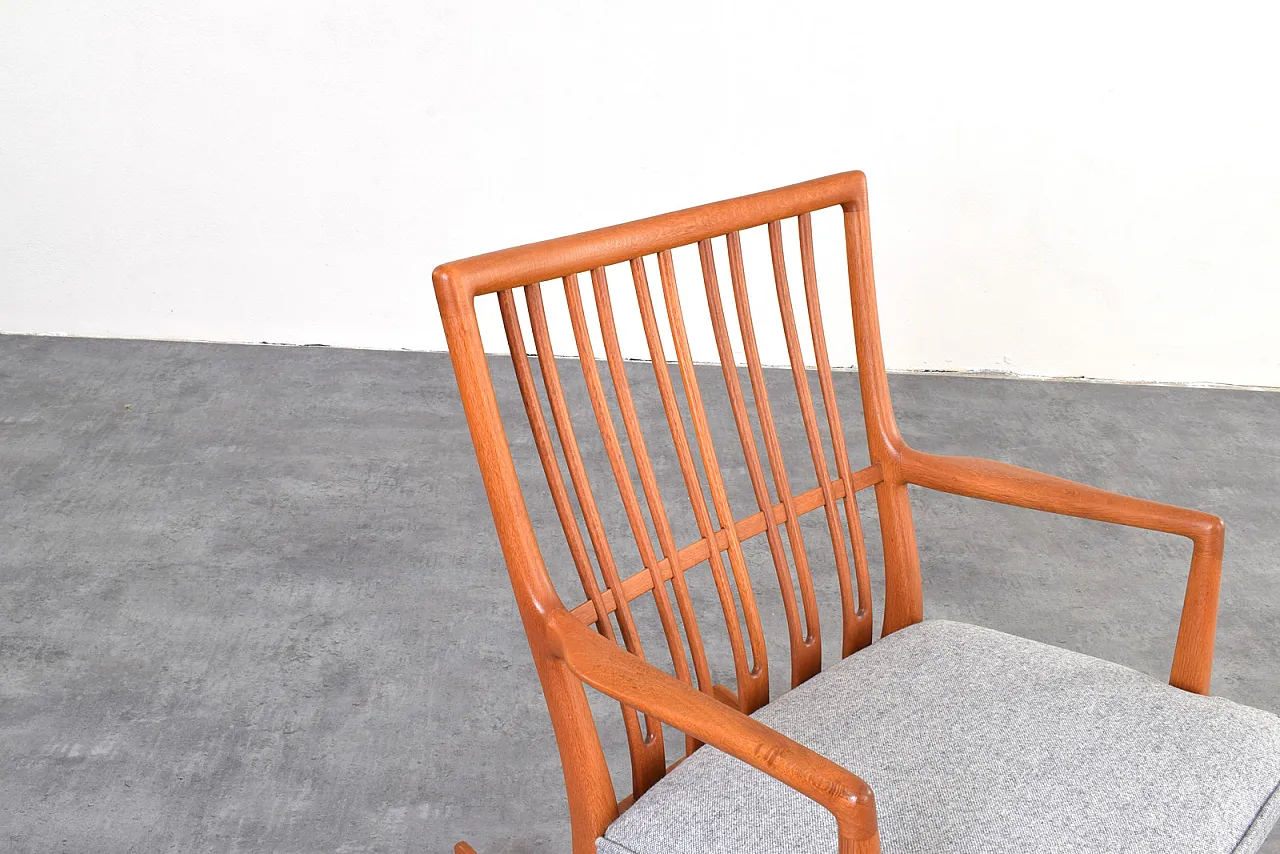 Sedia a dondolo ML33 in quercia di Hans J. Wegner per A/S Mikael Laursen, anni '50 17
