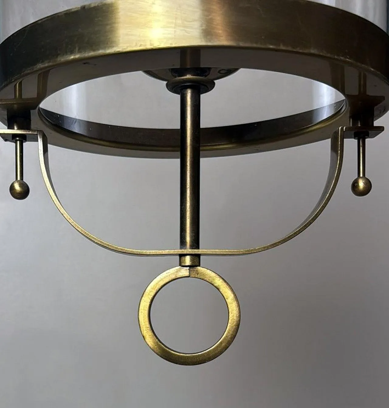 Neoclassical brass and blown glass lantern, 20th century 17