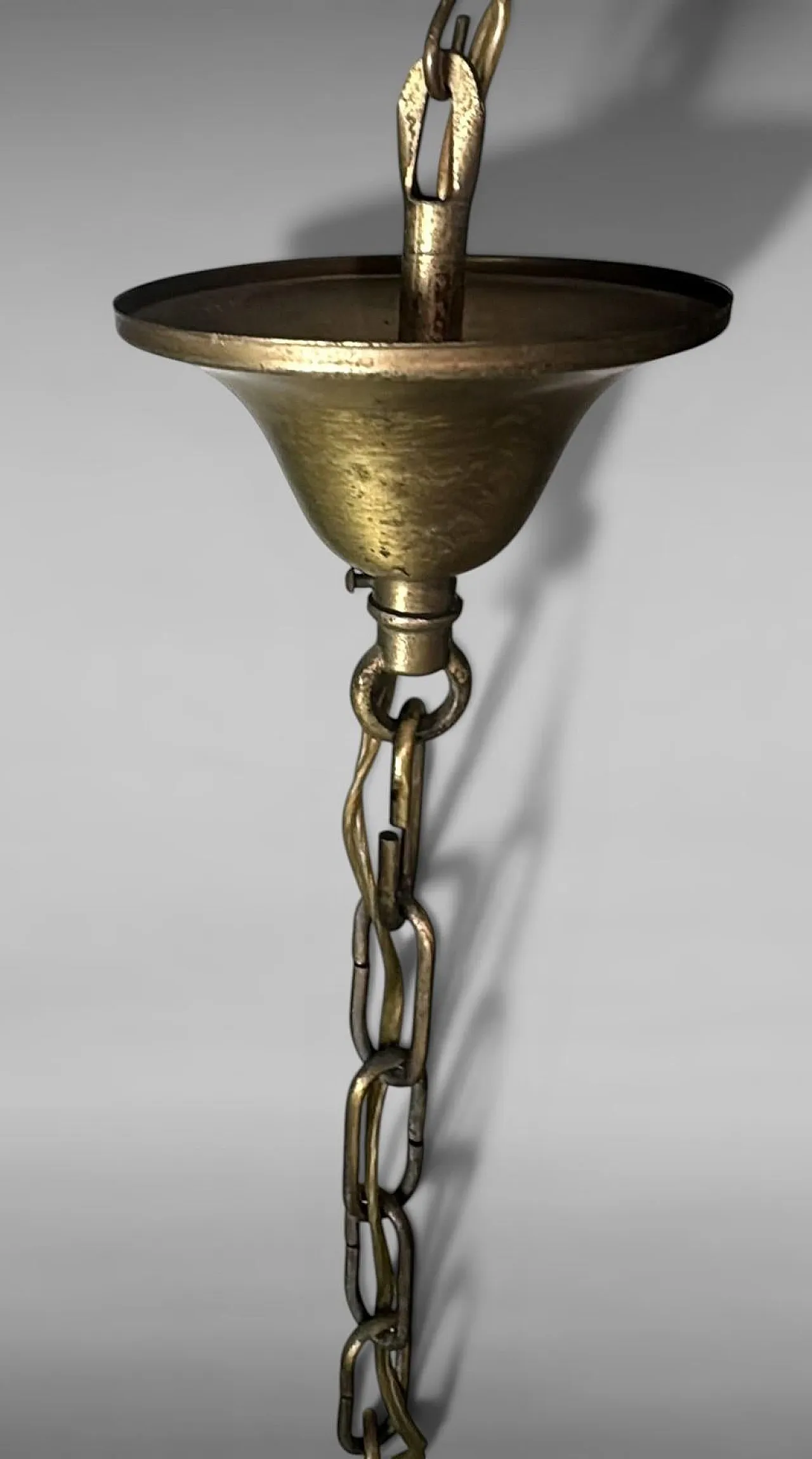 Neoclassical brass and blown glass lantern, 20th century 18
