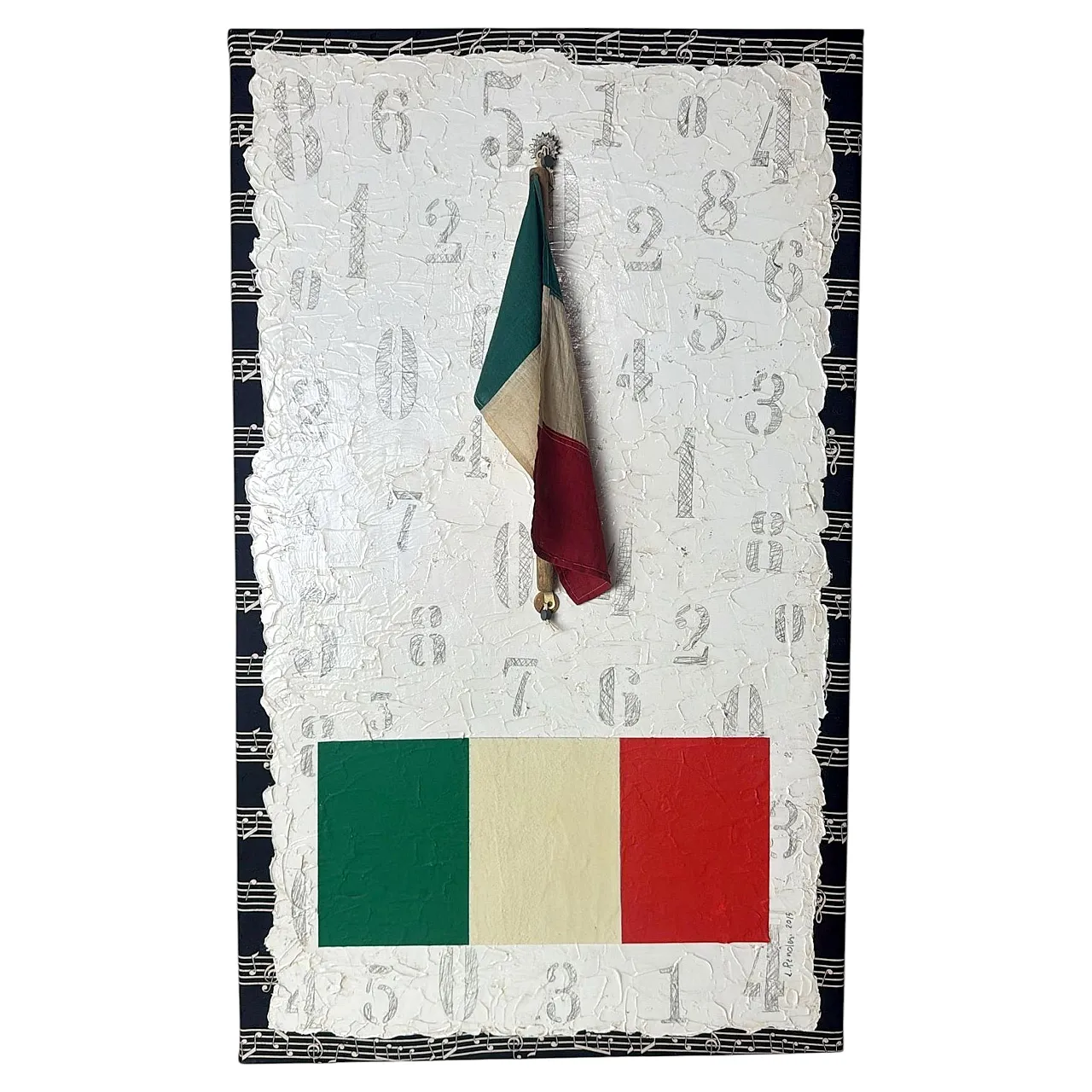 Minimalist mixed-media painting By Lella Rendesi, 2000s 1