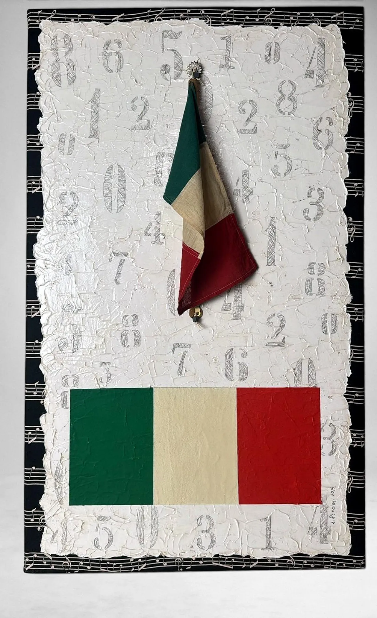 Minimalist mixed-media painting By Lella Rendesi, 2000s 2