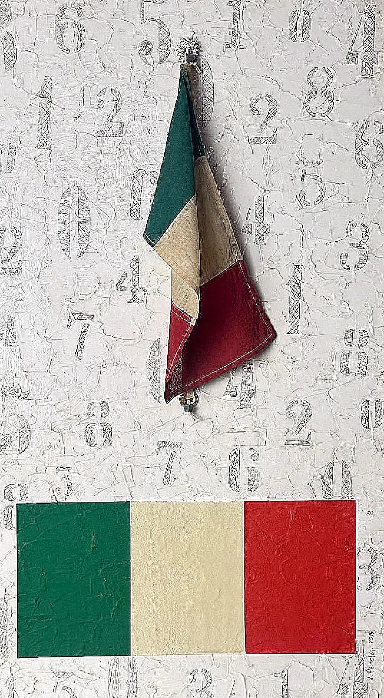 Minimalist mixed-media painting By Lella Rendesi, 2000s 3