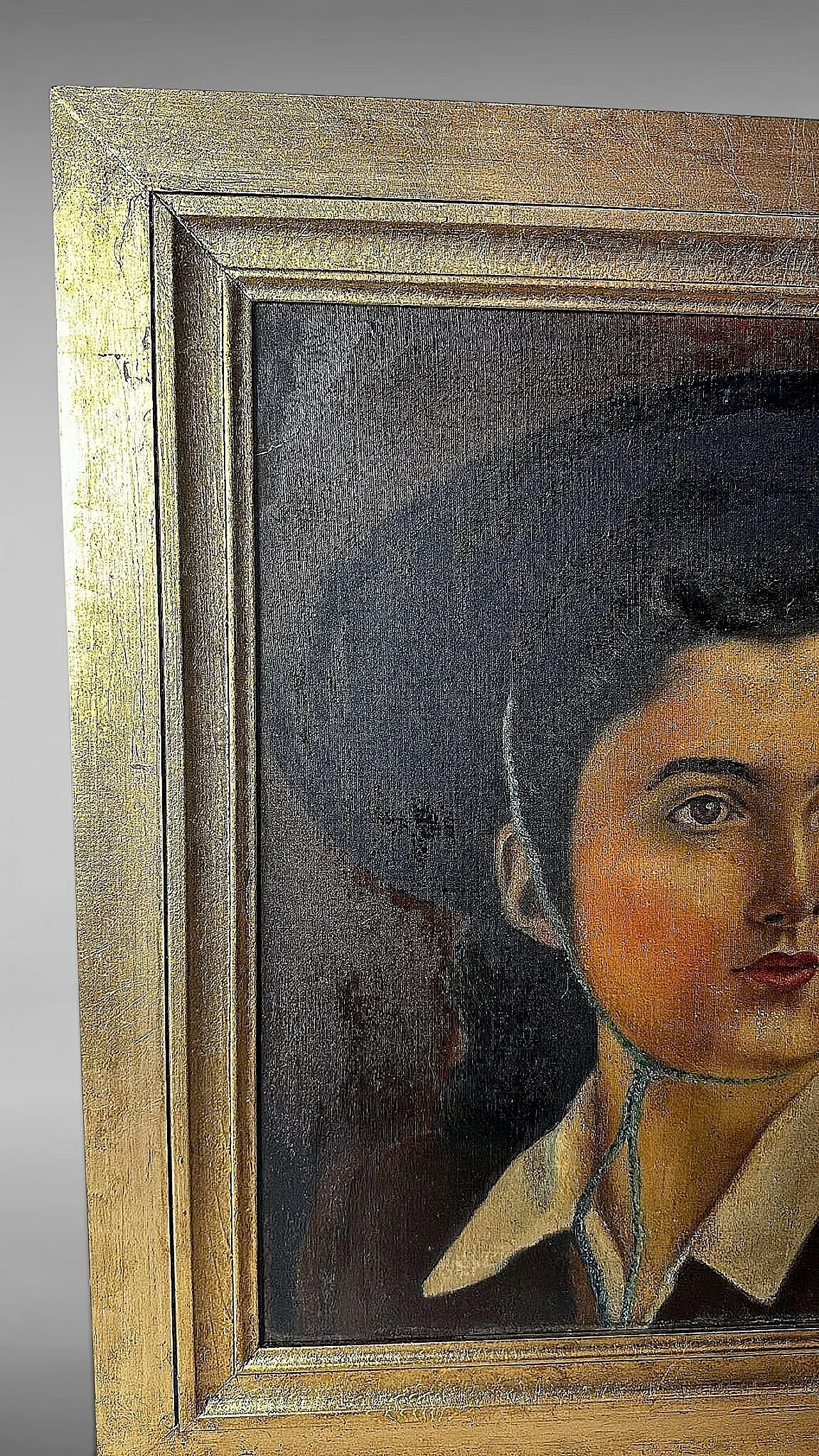 Portrait of a Young Woman, oil on canva with giltwood frame, 1940s 6