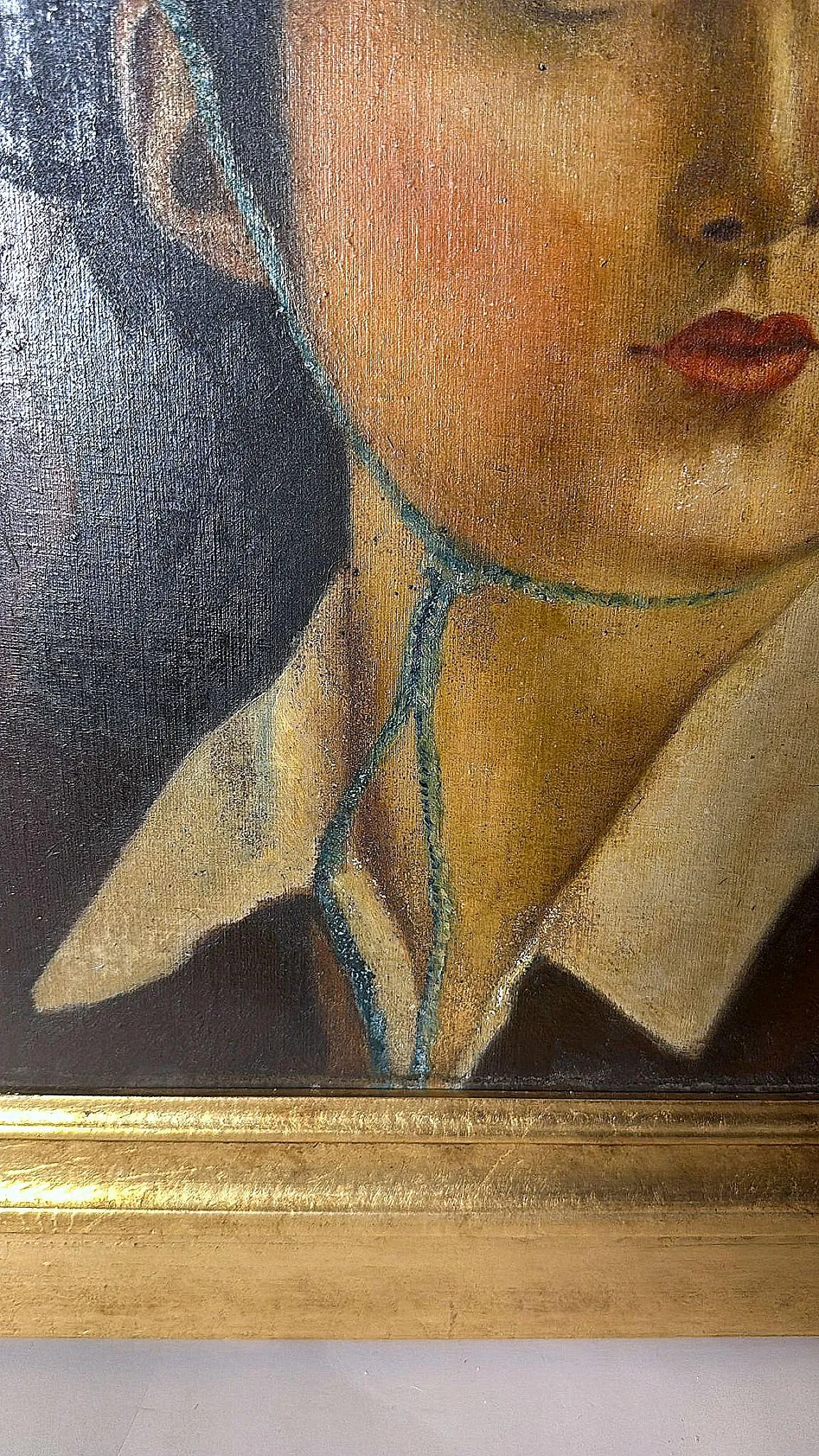 Portrait of a Young Woman, oil on canva with giltwood frame, 1940s 8